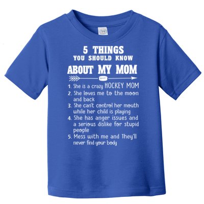 Family 365 Hockey Mom Tee Things About My Hockey Mom Funny Gift Toddler T-Shirt