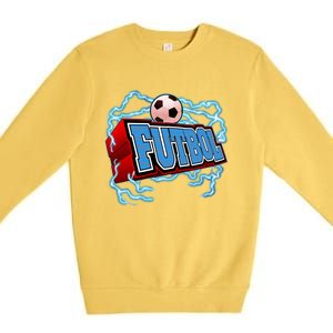 Futbol 3D Logo Premium Crewneck Sweatshirt