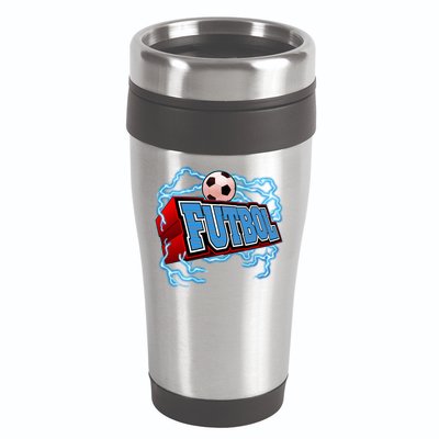 Futbol 3D Logo 16oz Travel Tumbler