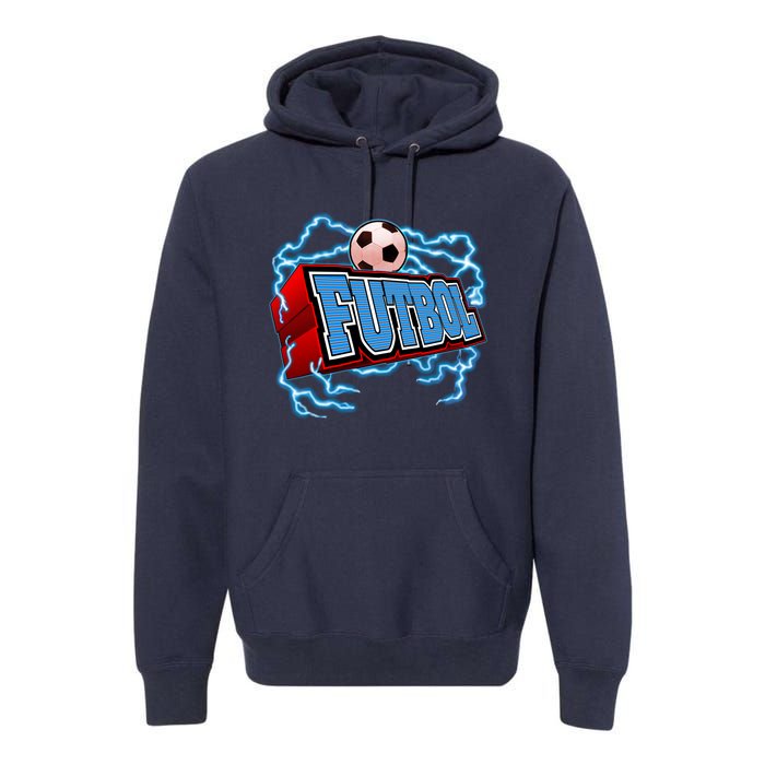 Futbol 3D Logo Premium Hoodie