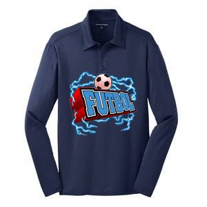 Futbol 3D Logo Silk Touch Performance Long Sleeve Polo