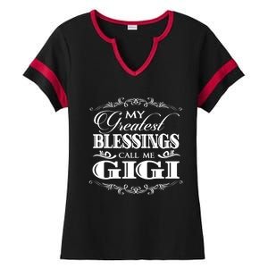 Family 365 My Greatest Blessing Calls Me Gigi Grandma Gift Ladies Halftime Notch Neck Tee