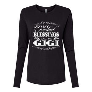 Family 365 My Greatest Blessing Calls Me Gigi Grandma Gift Womens Cotton Relaxed Long Sleeve T-Shirt