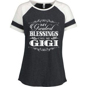 Family 365 My Greatest Blessing Calls Me Gigi Grandma Gift Enza Ladies Jersey Colorblock Tee