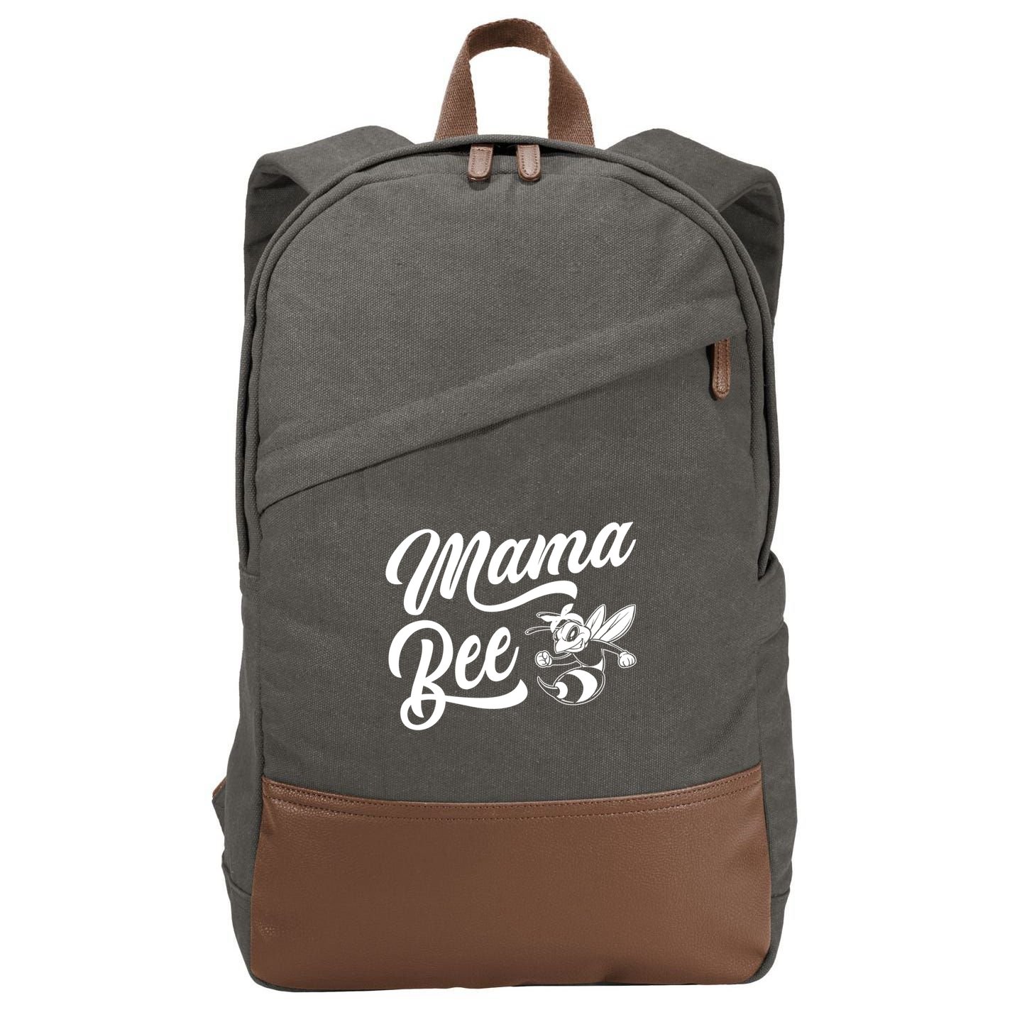 Family 365 Mama Bee Tee Cute Sassy Honey Bee Mothers Day Gift Cotton Canvas Backpack