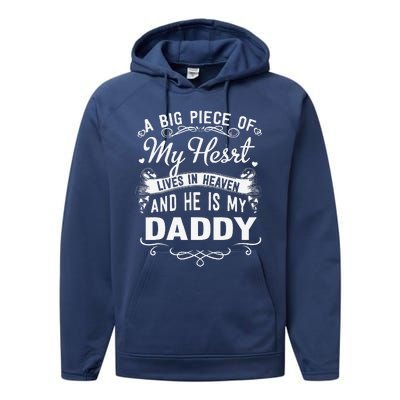 FAMILY 365 My Daddy Lives In Heaven Memorial Day Dad Father Performance Fleece Hoodie