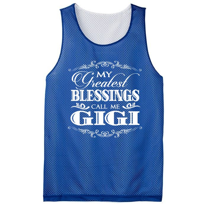 Family 365 My Greatest Blessing Calls Me Gigi Grandma Great Gift Mesh Reversible Basketball Jersey Tank