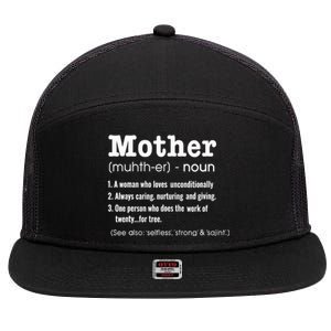 FAMILY 365 Mother Definition Tee Mother's Day Gift 7 Panel Mesh Trucker Snapback Hat