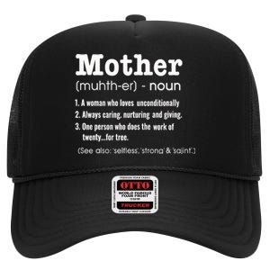 FAMILY 365 Mother Definition Tee Mother's Day Gift High Crown Mesh Back Trucker Hat