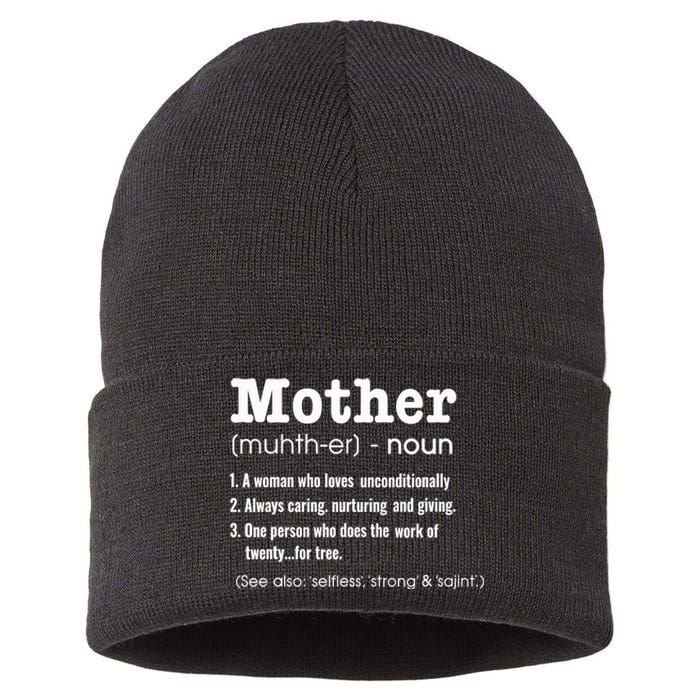 FAMILY 365 Mother Definition Tee Mother's Day Gift Sustainable Knit Beanie