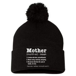 FAMILY 365 Mother Definition Tee Mother's Day Gift Pom Pom 12in Knit Beanie