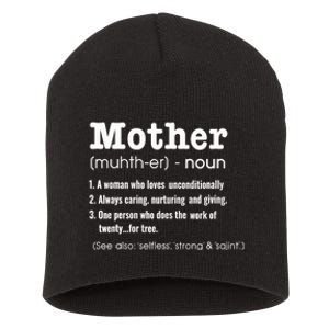 FAMILY 365 Mother Definition Tee Mother's Day Gift Short Acrylic Beanie