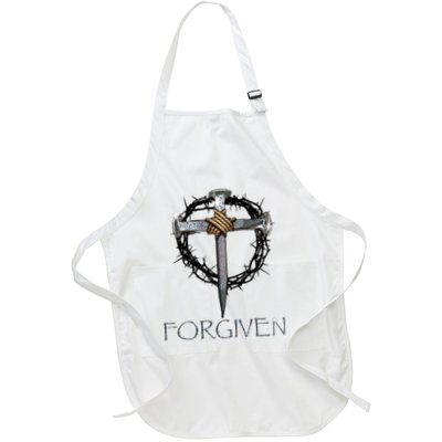 Forgiven 3 Nails Crown Of Thorns Full-Length Apron With Pockets