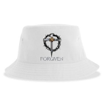 Forgiven 3 Nails Crown Of Thorns Sustainable Bucket Hat
