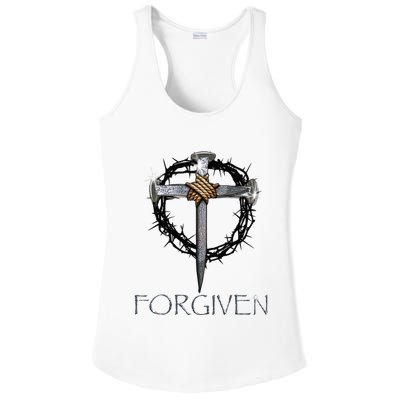 Forgiven 3 Nails Crown Of Thorns Ladies PosiCharge Competitor Racerback Tank