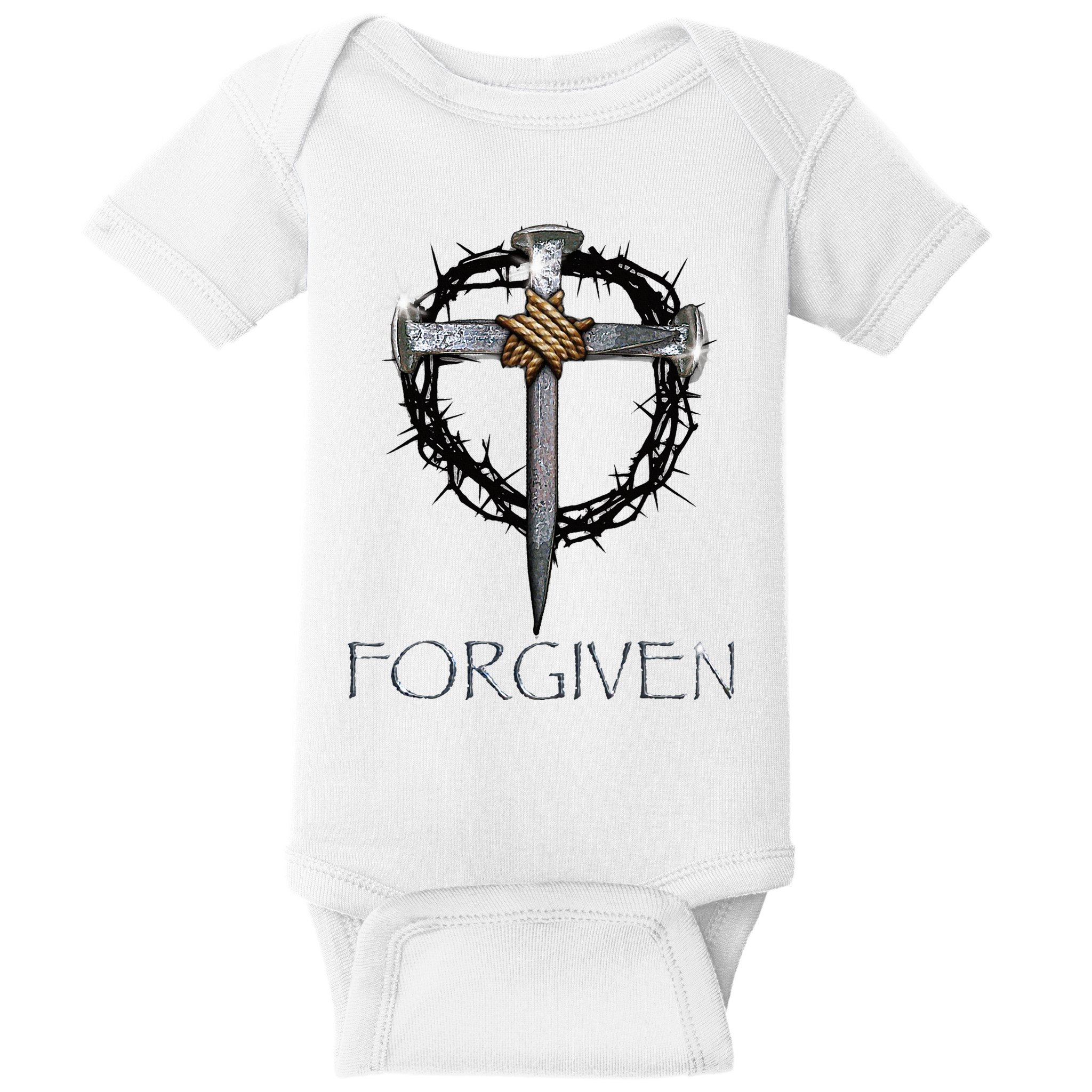 Forgiven 3 Nails Crown Of Thorns Baby Bodysuit