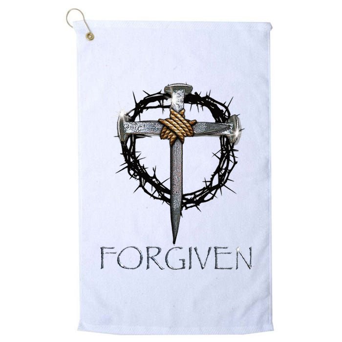 Forgiven 3 Nails Crown Of Thorns Golf Towel