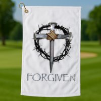 Forgiven 3 Nails Crown Of Thorns Golf Towel