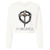 Forgiven 3 Nails Crown Of Thorns Cropped Pullover Crew