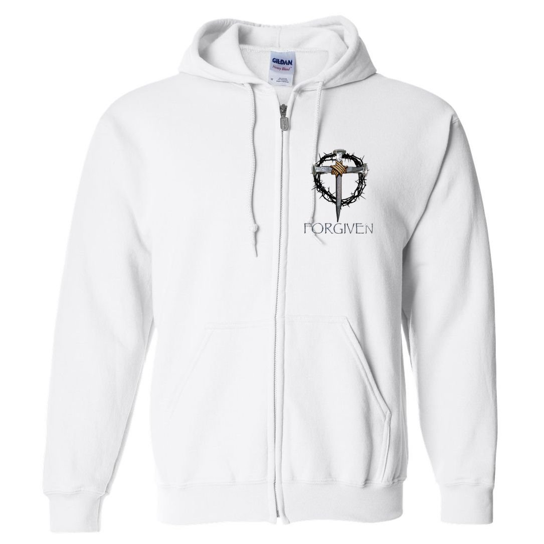 Forgiven 3 Nails Crown Of Thorns Full Zip Hoodie