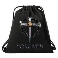 Forgiven  3 Nails crown of thorns  Drawstring Bag