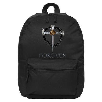 Forgiven  3 Nails crown of thorns  16 in Basic Backpack