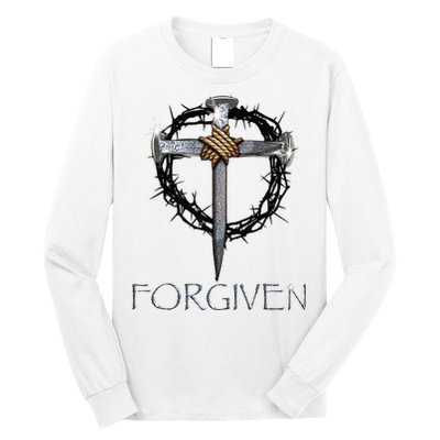 Forgiven  3 Nails crown of thorns  Long Sleeve Shirt