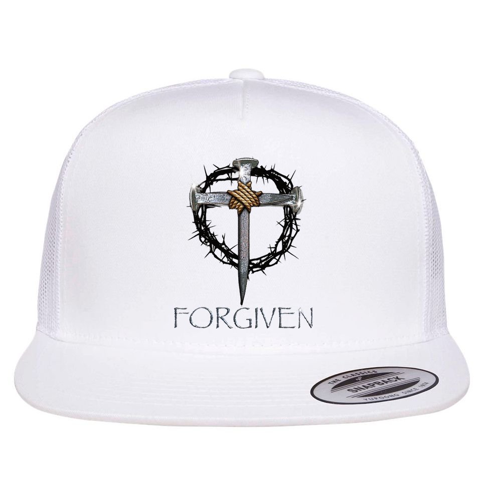 Forgiven  3 Nails crown of thorns  Flat Bill Trucker Hat