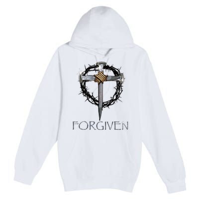 Forgiven  3 Nails crown of thorns  Premium Pullover Hoodie