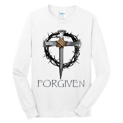 Forgiven  3 Nails crown of thorns  Tall Long Sleeve T-Shirt