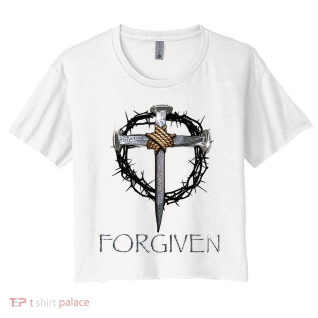 Forgiven  3 Nails crown of thorns  Crop Top