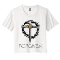 Forgiven  3 Nails crown of thorns  Women's Crop Top Tee