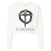 Forgiven  3 Nails crown of thorns  Cropped Pullover Crew