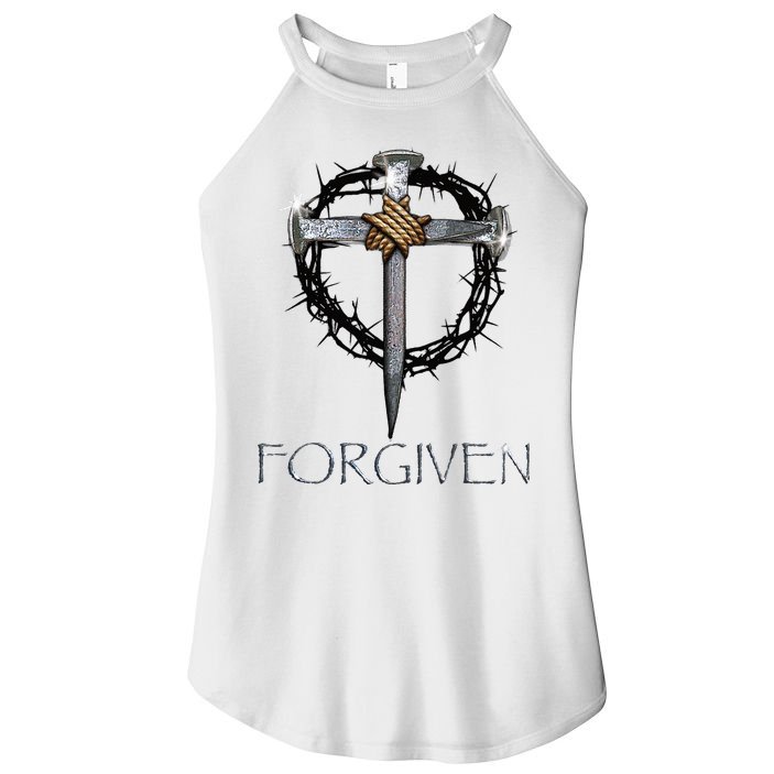 Forgiven  3 Nails crown of thorns  Women's Perfect Tri Rocker Tank