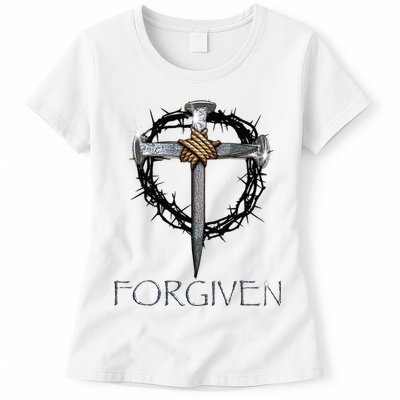 Forgiven  3 Nails crown of thorns  Womens T-Shirt