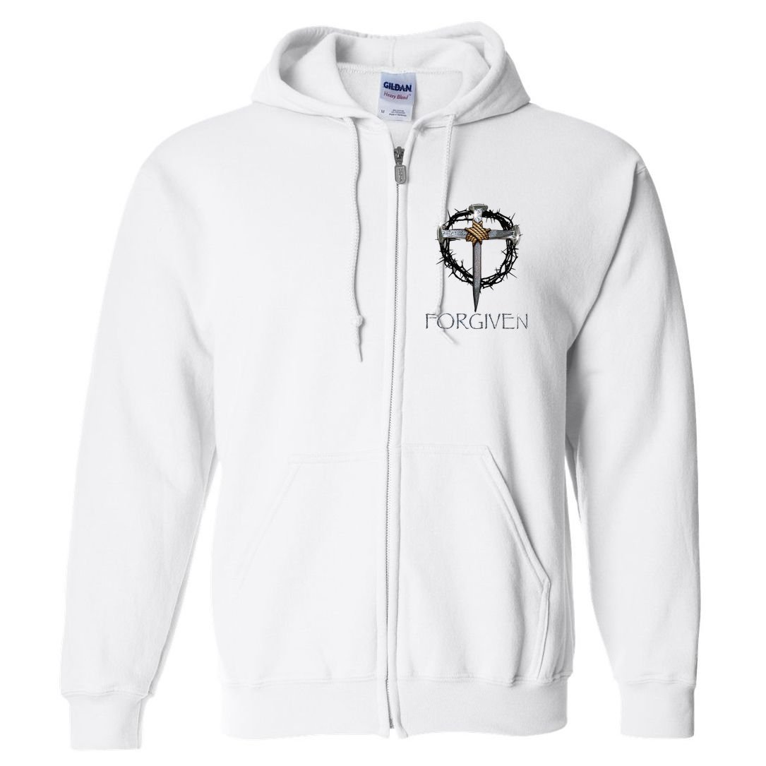 Forgiven  3 Nails crown of thorns  Full Zip Hoodie