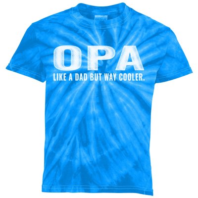 Family 365 Opa Like A Dad But Way Cooler Grandpa Cool Gift Kids Tie-Dye T-Shirt