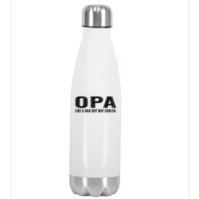 Family 365 Opa Like A Dad But Way Cooler Grandpa Cool Gift Stainless Steel Insulated Water Bottle