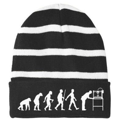 Funny 3D Printer Designs Men Women 3D Printing Evolution Striped Beanie with Solid Band