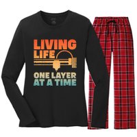 Funny 3d Printing Art 3d Printer Lovers Geeks Women's Long Sleeve Flannel Pajama Set 