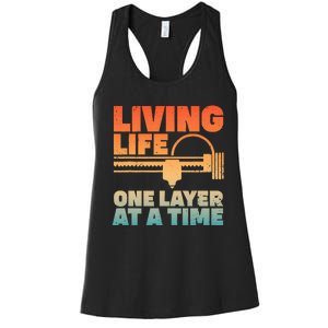 Funny 3d Printing Art 3d Printer Lovers Geeks Women's Racerback Tank