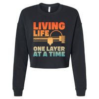 Funny 3d Printing Art 3d Printer Lovers Geeks Cropped Pullover Crew