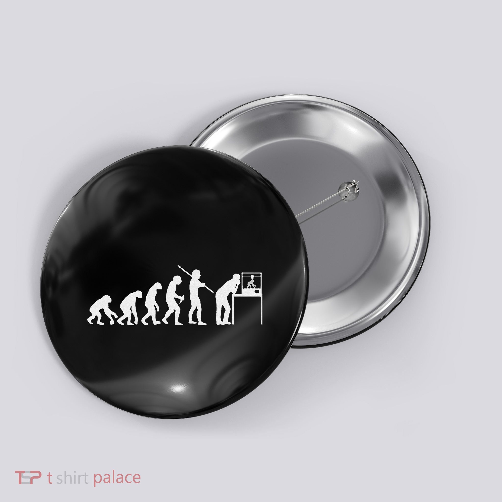 Funny 3d Printing Evolution 3d Printer Joke Gift For Button