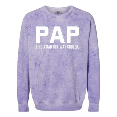 Family 365 Pap Like A Dad But Way Cooler Grandpa Great Gift Colorblast Crewneck Sweatshirt