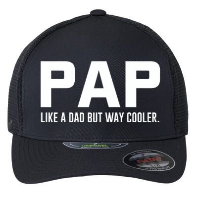 Family 365 Pap Like A Dad But Way Cooler Grandpa Great Gift Flexfit Unipanel Trucker Cap