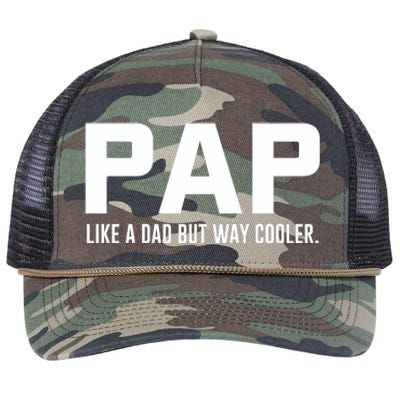 Family 365 Pap Like A Dad But Way Cooler Grandpa Great Gift Retro Rope Trucker Hat Cap