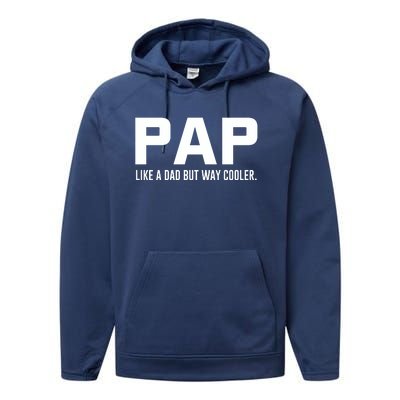 Family 365 Pap Like A Dad But Way Cooler Grandpa Great Gift Performance Fleece Hoodie