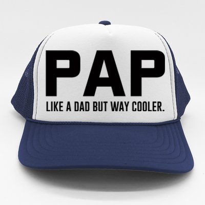 Family 365 Pap Like A Dad But Way Cooler Grandpa Great Gift Trucker Hat