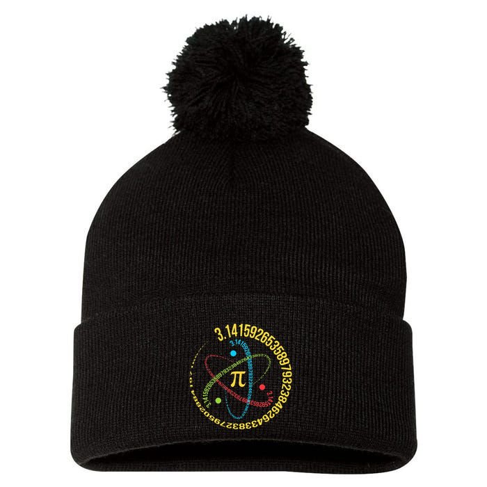 Funny 3.14 Pi Day Pie Day Pi Math Lover Pom Pom 12in Knit Beanie