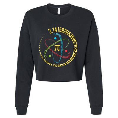 Funny 3.14 Pi Day Pie Day Pi Math Lover Cropped Pullover Crew